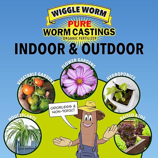 100% Pure Organic Mineral-Dense Worm Castings Fertilizer, 30lbs - Improves Soil Fertility and Aeration for Growing Better Houseplants, Vegetables, and More, Pack of 4