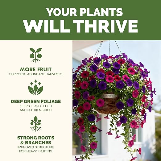 Hanging Basket Plant Food – Liquid Plant Food for More Blooms, Fuller Growth & Vibrant Color, 32 oz