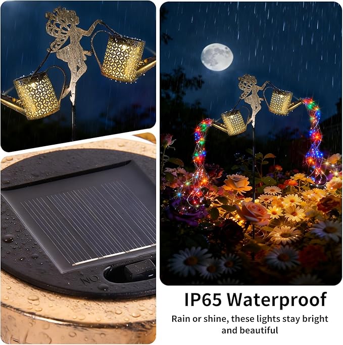 SRNPMIU Solar Watering Can Light - Solar Yard Decorations Outdoor,Garden Decor Lights for Yard,IP65 Waterproof Hanging Lantern Lights,Outside Garden Flower Bed Decor Light for Moms Birthday 2PCS