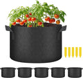 YSSOA 5-Pack 7 Gallon Grow Bags, Aeration Nonwoven Fabric Plant Pots with Handles, Heavy Duty Gardening Planter for Potato, Tomato, Vegetable and Fruits, Black 2024 Version