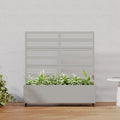 Casaphoria Metal Raised Garden Bed with Trellis and Wheels, 47"x47"x16" Planter Box for Climbing Plants, Vegetables & Vines, Features Drainage Holes and Privacy Screen, Grey-Harold