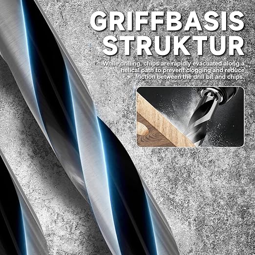 1"×18" Professional Auger Drill Bit for Wood with Quick Change 1/2" Hex Shank- 3-Cutter Design with Dual-Flute for Fast Chip Removal, Fits Hardwood, Softwood, PVC, Drywall & Tree Stumps