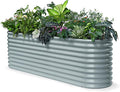 30" Extra Tall Galvanized Raised Garden Bed, 8x2x2.5 ft Metal Planters for Outdoor Plants, Heavy Duty Flower Bed Deep Root for Vegetable, Garden Bed Outdoor Large Planter Box - Brooklyn Grey