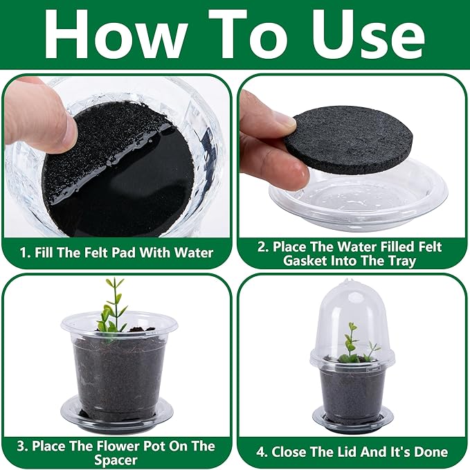 EBaokuup 20 Pack Self Watering Seed Starter Pot, 3 Inch Automatic Watering Plant Nursery Pots with Humidity Dome, Self Watering Nursery Pots for Potted Plants Seed Germination