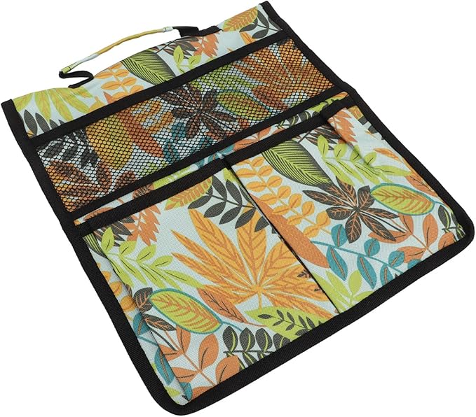 Gavigain Garden Tool Storage Bag 600D Oxford Cloth Foldable Portable Gardening Tote with Multiple Pockets for Outdoor Garden (Yellow Leaves)