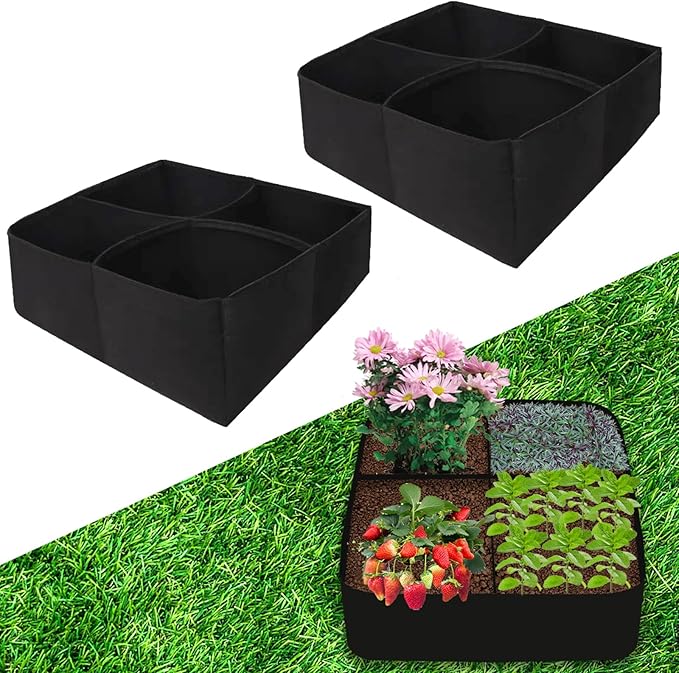 2Packs 30 Gallon Breathable & Durable Fabric Grow Bags - 2x2FT Heavy Duty Nonwoven Fabric Pots for Indoor Outdoor Vegetable and Flower, Perfect for Spring and Summer Gardening