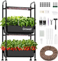 Hydroponics Growing System Kit, 54 Pods Vertical Indoor Herb Garden with Smart LED Grow Light, Auto Circulating Water Pump Each Tier, 28L Hydroponic Gardening Systems for Ideal Gifts (Black)