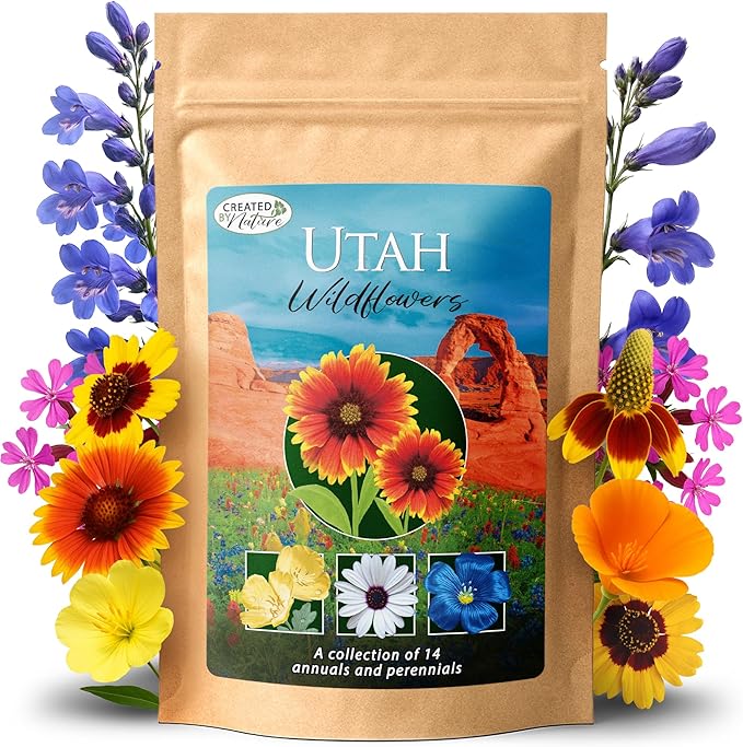 Created By Nature Utah Wildflower Seed Mix, 14 Flower Varieties, 53,000 Seeds