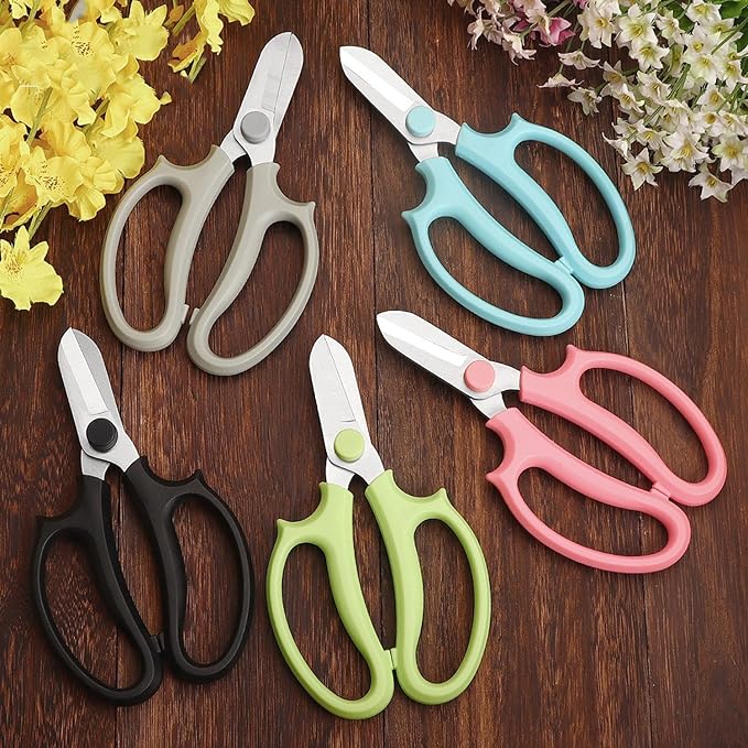 Gardening Scissor Black Sharp Blade Steel Alloy Garden Shears for Cutting Flowers Trimming Plants of Yard Florist Rose Herb Hedge and Fruits Picking