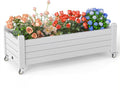 EasyUp Horticulture Garden Planter Box, Divisible Resin Planter Box for Backyard, Patio, Balcony, with 4 Legs and 4 Swivel Lockable Wheels(Ashen,43.31 * 17.72 * 17.56)