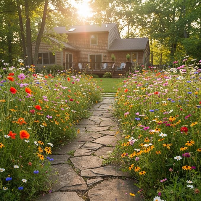 Wildflower Seeds Mixed, Perennial Flower Seeds fo Plating (2 Ounces 18000 Seeds)