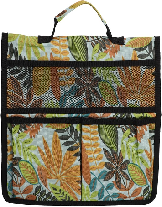Gavigain Garden Tool Storage Bag 600D Oxford Cloth Foldable Portable Gardening Tote with Multiple Pockets for Outdoor Garden (Yellow Leaves)