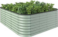 BlueWish 8x4x2FT Raised Garden Bed with 3 Aluminum Support Rods, Many-in-1 Modular Planter Box with Bottomless Design, 24’’H Galvanized Raised Garden Bed for Vegetable, Flower, Fruit, Olive Green