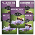 5 Packs Bee Pollinator Mix Seed for Planting - Packet with Instructions to Grow Annual & Perennial Flowers to Feed Bees in Your Home Garden - Non-GMO Heirloom Varieties - Survival Garden Seeds