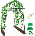 Tall Garden Arch Trellis for Climbing Plants Outdoor,7 ft Arbor Large Arch Tunnel Trellis, Metal Cucumber Trellis, Plant Support Archway Garden Trellis for Vegetables Fruits Flowers Yard