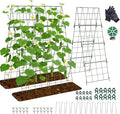 Heavy Duty Adjustable A-Frame Trellis for Climbing Plants,48"x16", Rust-Proof Metal Garden Trellis with Dense Grid, Ideal for Raised Beds, Cucumbers, Tomatoes, Beans, and Outdoor Vines (2 Pcs)