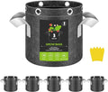 InfiniPower 5 Pack 3 Gallon Plant Grow Bags, 400G Thick Nonwoven Fabric Pots with Multi-Purpose Rings and Handles, Reusable for Low Stress Plant Training Fruits, Vegetables and Flowers
