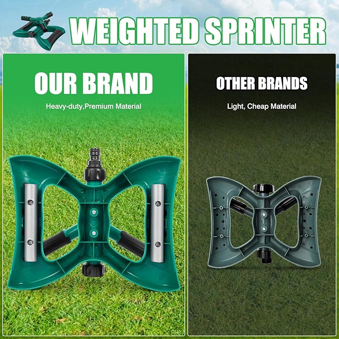 Sprinkler for Yard, Rotating Water Garden Sprinkler for Large Area Coverage, Lawn and Yard Sprinklers