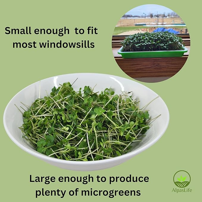 Home Microgreens Kit Refill - Coco Coir Growing Medium - Premeasured for 4 plantings; Includes Non-GMO Organic Broccoli and Radish Seeds for 4 Harvests - Detailed Instruction Sheet