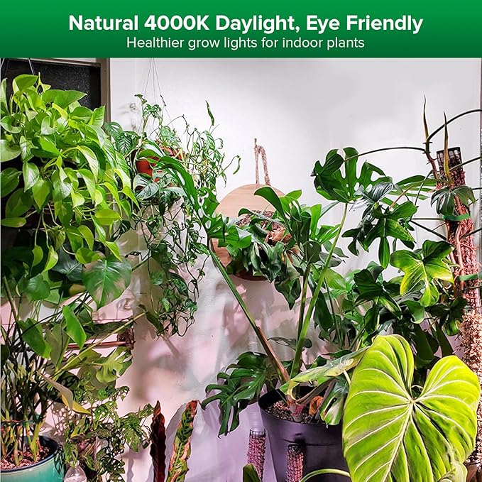 SANSI Hanging Grow Lights for Indoor Plants, 30W High PPFD Full Spectrum with Timer, 180° Adjustable Wings LED Pendant Plant Lights for Indoor Growing, 16.4FT Power Cord, for Tall Large Plants