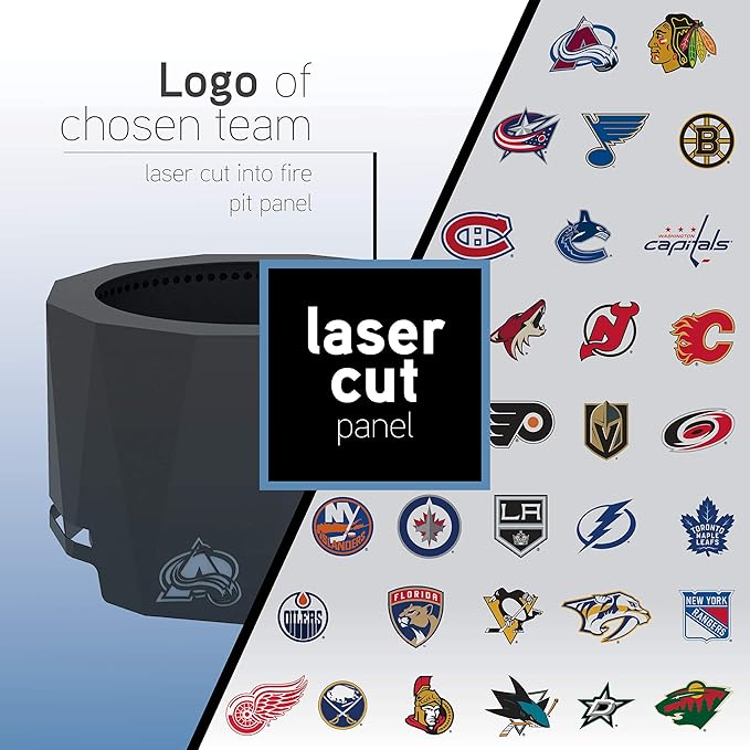 Blue Sky Outdoor Living NHL Tampa Bay Lightning 24” Steel Peak Patio Smokeless Fire Pit, Firewood and/or Wood Pellet Burning