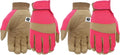 Miracle-Gro MG86205 General Utility Gloves – [Medium/Large], Synthetic Leather Padded Palm Gloves, Spandex Back, Adjustable Hook and Loop Wrist, 1 Count (Pack of 2)