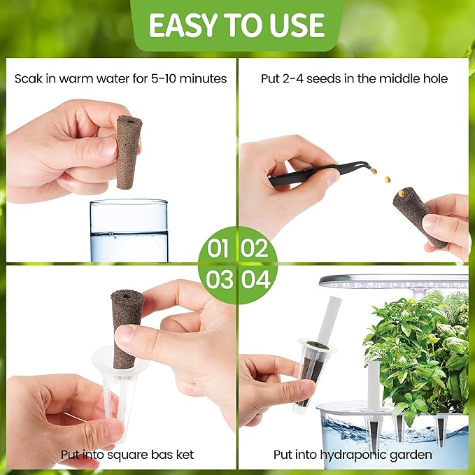 30 Pack Grow Sponges, Replacement Root Growth Sponges Seed Pods Compatible with AeroGarden, Seedling Starter Kit for Hydroponic Indoor Garden System