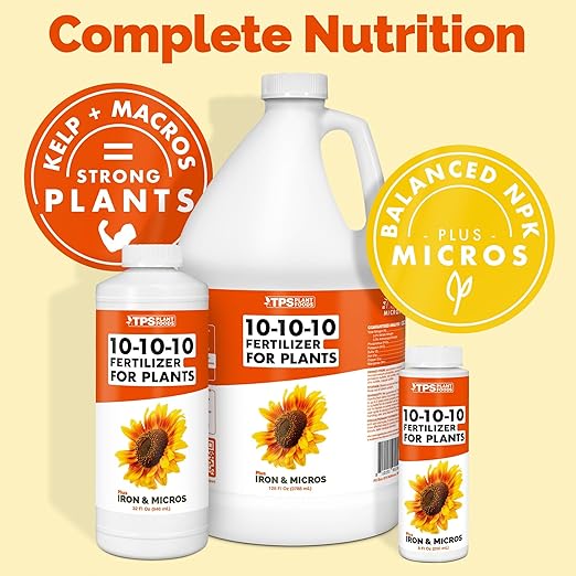 Liquid 10-10-10 Fertilizer for Plants, Triple Ten NPK Plus Iron and Micros, Liquid Plant Food 128 oz (1 Gallon)