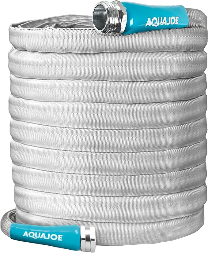 Aqua Joe AJFJH100-PRX Xtreme Fiberjacket Garden Hose, 100-Foot, Metal Fittings