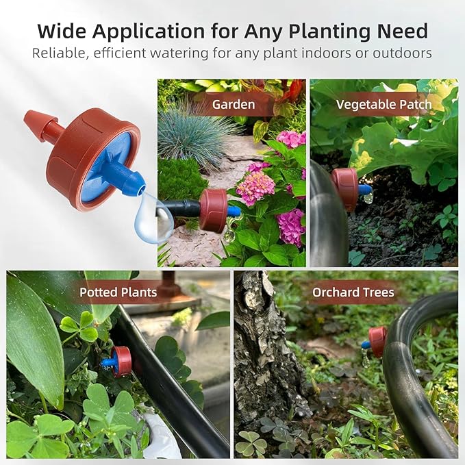 30PCS 0.5 GPH Pressure Compensating Drip Irrigation Spot Watering Drippers/Emitters, Self-Cleaning Constant Flow Drip Irrigation Emitters Heads Irrigation Drippers Parts for Drip Irrigation System