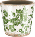 Beeveer Farmhouse Ceramic Planter 5.5 Inch Large Plants Pot Ice Crack Beige Green Flowers Plant Pots with Drainage Hole Indoor Plants Kitchen Rustic Antique Decor Gift