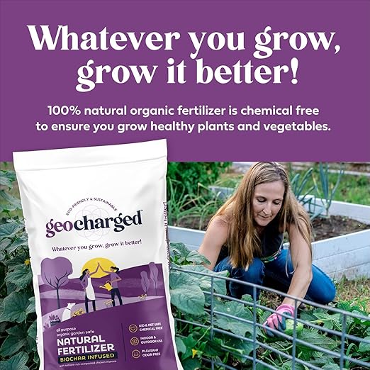 Organic Fertilizer Biochar Activated with Chicken Manure Indoor Outdoor Plant Food, Kid and Pet Safe, No Odor for Soil, Flowers, Potted Plants, Raised Beds, Vegetable Garden, Compost, 4 oz