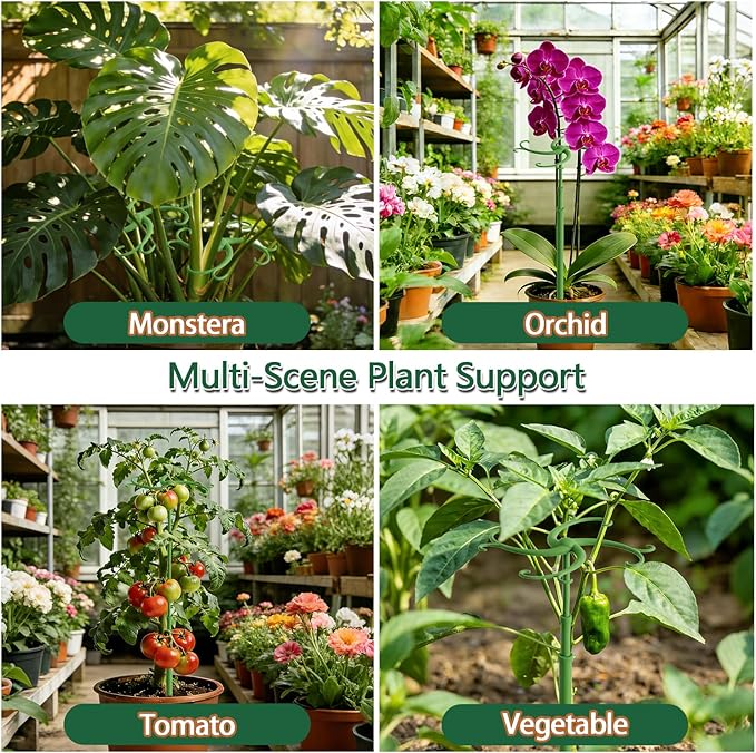 Telescoping Plant Support Stakes,5Pack 17.3 to 42.3IN Adjustable Monstera Plant Support,Garden Stakes with Clips,Sturdy Plant Sticks for Indoor Outdoor Plants, Orchid, Tomato, Vine,Monstera