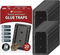 LULUCATCH Mouse & Insect Traps 20 Pack, Heavier Sticky Traps with Non-Toxic Glue for Small Mice & Insects. Sticky Mouse Traps Indoor, Easy to Set, Pet Safe Pest Control