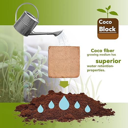 Home and Country Coconut Fiber Compressed Coco Coir Brick. Coco Coir is Great to use as a Compost Starter for Your Home Garden. Coco Coir Bricks Provide Organic Alternative to Peat Moss for Plants.10
