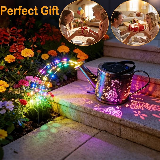 Solar Watering Can Lights, Solar Garden Lights Flower Bed Decor, IP65 Waterproof Outdoor Garden Decor, Garden Gifts for Women Mom Grandma