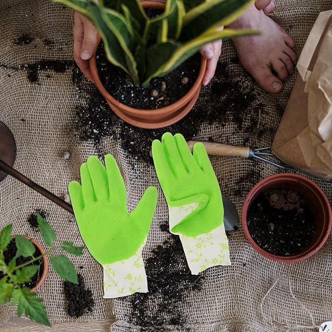 TIDTALEO Thorn Proof Gardening Gloves for Women and Men, Wear Resistant Outdoor Yard Gloves with Waterproof, Anti-slip, Puncture-resistant Thickened Fabric for Garden and Landscaping Tasks