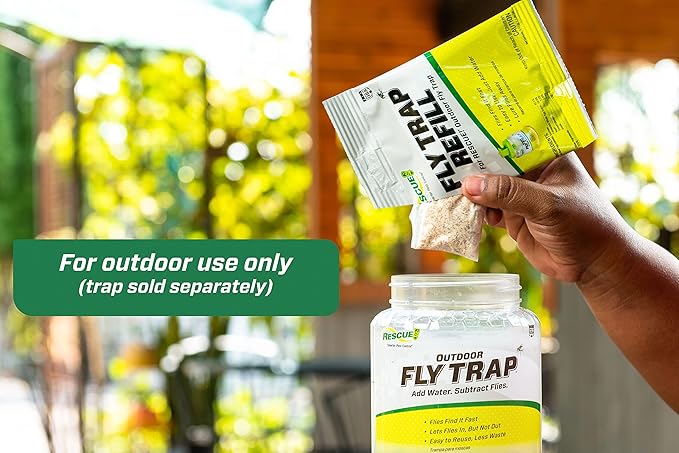 RESCUE! Reusable Fly Trap Refill – Outdoor Use - 4 Pack