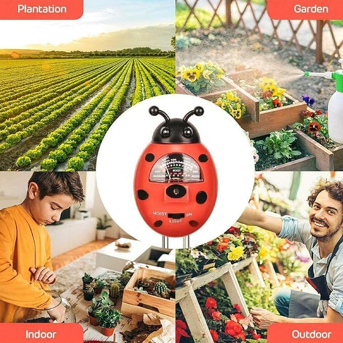 SEIWEI 3-in-1 Soil Tester, Measure Soil Moisture, PH, and Light for Garden, Farm, Lawn, Indoor and Outdoor (No Battery Needed)