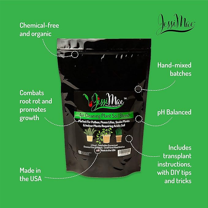 Jessi Mae Potting Soil - 4-Quart Bag, Perlite - Well-Draining Snake Plant Soil - Slightly Acidic Potting Mix for Indoor Plants