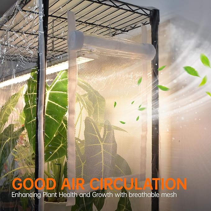 Bstrip Indoor Greenhouse with Grow Light, Indoor Greenhouse Cabinet with 3 Pack Full Spectrum Plant Lights, 3 Color Modes, Grow Tent Kit for Indoor Plant, Seed Starting, Seed Tray, 35.4"x13.8"x59"