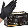 TitanFlex Heavy Duty Black Industrial Nitrile Gloves with Raised Diamond Texture, Latex Free (6mil/8mil)