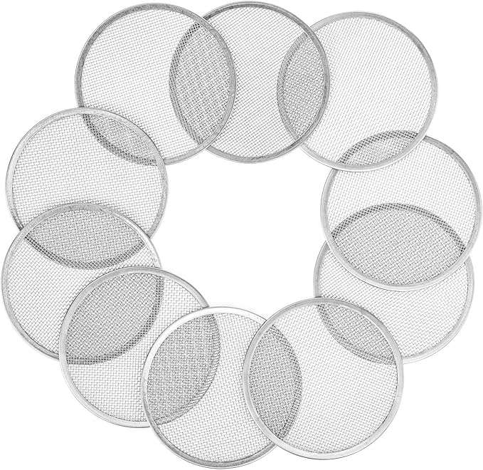 10 Pack Sprouting Lid for Mason Jar, Mesh Stainless Steel Sprouting Jars Lids, Mesh Bean Sprout Sieve Lids for Growing Bean, Seeds and Broccoli (82mm)