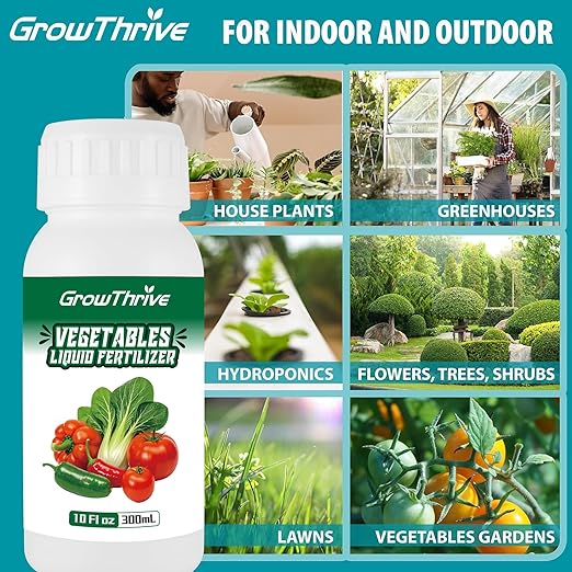 All-Purpose Organic Liquid Vegetable Fertilizer - Probiotic Microbial Plant Food for Indoor & Outdoor Gardens - Boosts Yield & Growth (10 oz)