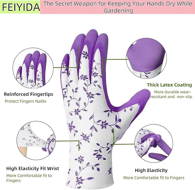 Women's Gardening Gloves- Breathable Latex Gardening Gloves，Outdoor Protective Work Glove，Gardening Gifts