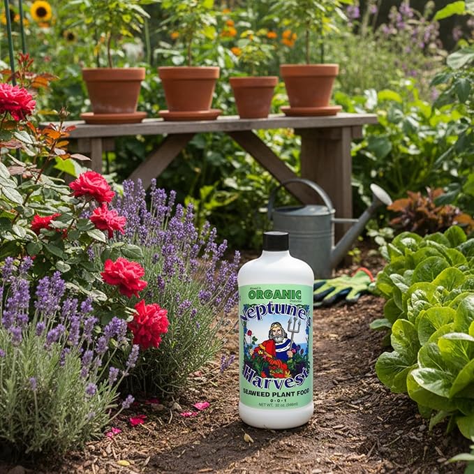Neptune’s Harvest Seaweed Plant Food (0-0-1) - 32oz Bottle - Multi-Purpose Seaweed Organic Liquid Fertilizer - Indoor & Outdoor Plant Fertilizer for Lawns, Gardens, Vegetables, & Flowers
