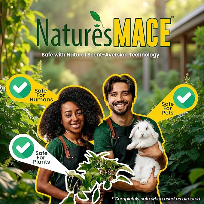 Nature's MACE Rabbit MACE Granules, Rabbit Repellent for Gardens, Lawns, Farms & Landscapes, Treats 1,350 sq ft, Granular Deterrent, 3 Pounds, All-Season Use, Safe for Pets, Children, and Plants