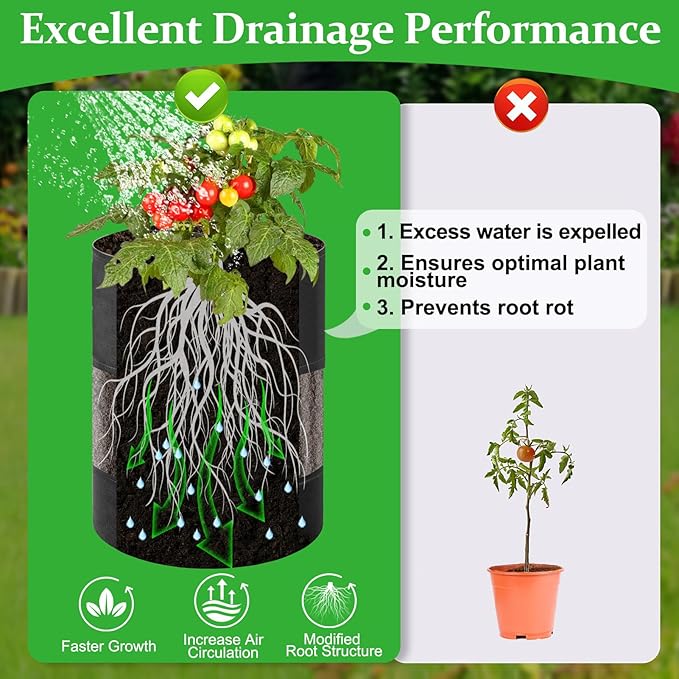 4 Pack 7 Gallon 360°Visible Potato Grow Bags,Heavy Duty Thickened Nonwoven Fabric Planter Bags with 2 Clear Harvest Windows&Removable Shading Cover,Reinforced Handles,Vegetable Grow Bags with Labels