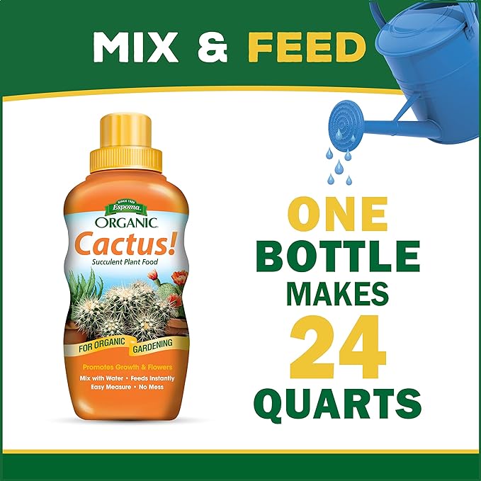 Espoma Organic Cactus! Plant Food, Natural & Organic Fertilizer for All Cactus, Succulents, Palm, and Citrus Both Indoors and Outdoors, 8 oz, Pack of 1