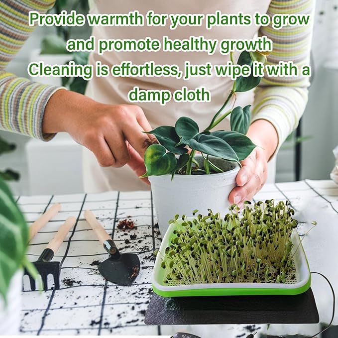 Seedling Heat Mat, 3 Gear Temperature Adjustment Hydroponic Plant Heating Pad, Consistent Temperature Control for Indoor Plants Germination (33x18cm/12.99x7.09in)
